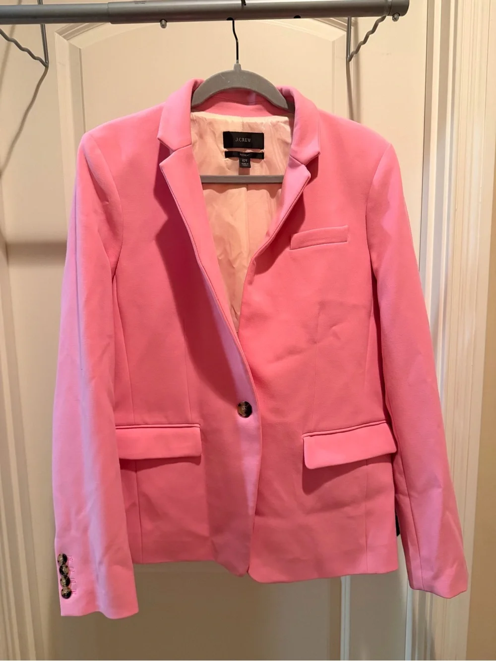 J. Crew Bright Pink Single-Button Tailored Blazer